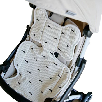 Pernă de șezut pentru căruciorul de bebeluși, brodată, din bumbac respirabil, pentru toate anotimpurile