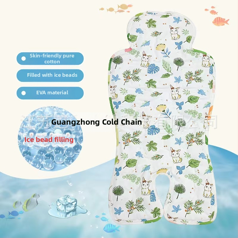 Saltea de răcire pentru sugari – față din bumbac, spate EVA – potrivită pentru cărucior și scaun de masă – Personalizare disponibilă