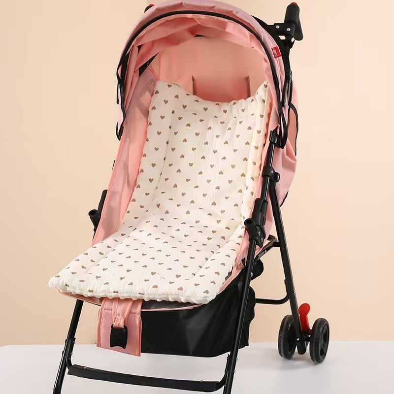 Vežimėlio čiužinys kūdikiams – 100% medvilnės audinys, poliesterio užpildas, ketverių sezonų universalus dizainas, animacinio stiliaus