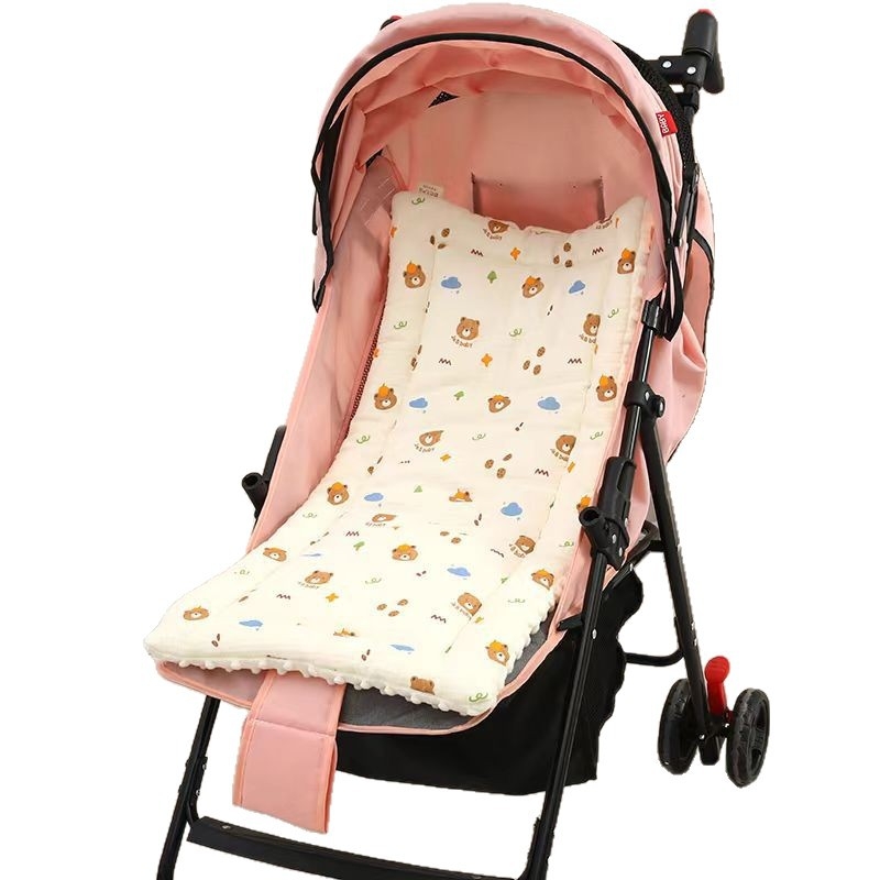 Vežimėlio čiužinys kūdikiams – 100% medvilnės audinys, poliesterio užpildas, ketverių sezonų universalus dizainas, animacinio stiliaus