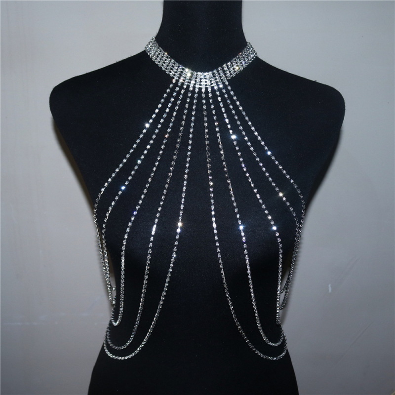 Tijelo lanac grudnjak s dugim resicama (Princess Series) – materijal: rhinestone, kristali u prahu, elektroplatiranje, samostalno pakiranje, ženski stil