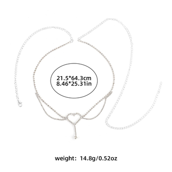 Lanț talie pentru corp – cristale, stil coreean, lungime 80–100 cm, lățime 2 cm