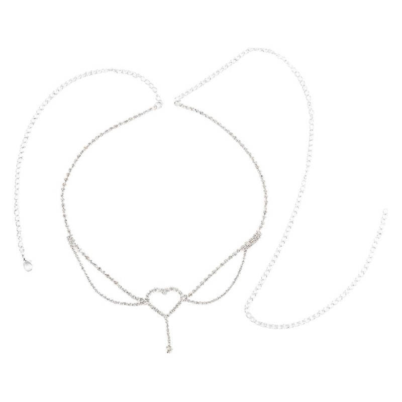 Lanț talie pentru corp – cristale, stil coreean, lungime 80–100 cm, lățime 2 cm