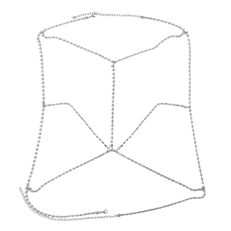 Metalni lanac za tijelo s geometrijskim dizajnom, egzotičan stil, legura, slobodni dragulji