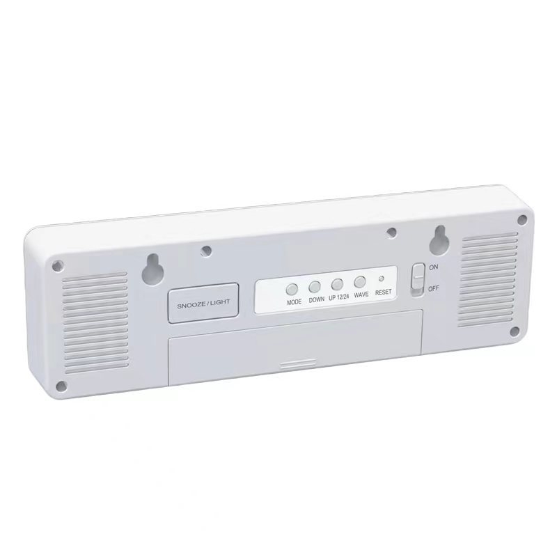 Budilica s LCD brojevima, termometar, vječni kalendar, alarm, odbrojavanje, prikaz mjeseca; napajanje baterijama, elektronički mehanizam, ABS kućište
