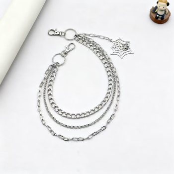 Lanac za struk s višeslojnim metalnim lancima, paukova mreža, gotički stil, unisex (Metal; Lanac za struk; Unisex; Marka: Lihan jewelry; Obrada: Da)