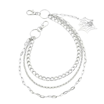 Lanac za struk s višeslojnim metalnim lancima, paukova mreža, gotički stil, unisex (Metal; Lanac za struk; Unisex; Marka: Lihan jewelry; Obrada: Da)