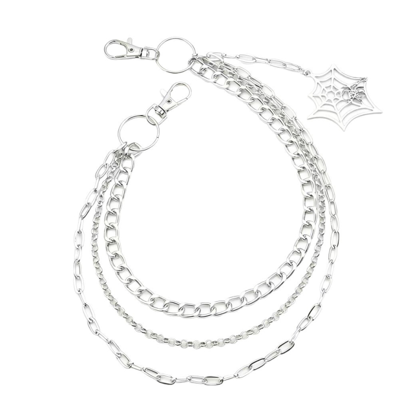 Lanac za struk s višeslojnim metalnim lancima, paukova mreža, gotički stil, unisex (Metal; Lanac za struk; Unisex; Marka: Lihan jewelry; Obrada: Da)
