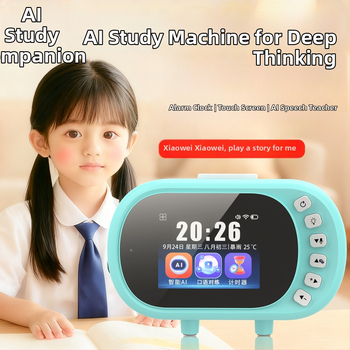 Ceas de birou pentru elevi cu control vocal și AI gestionare a timpului, afișaj LCD, calendar perpetuu, baterie reîncărcabilă