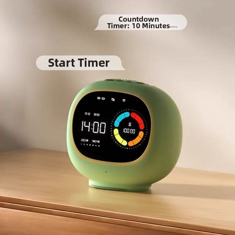 Kohandatud Yunfeng nutikas hääle äratuskell lapsele — õppimise taimer, visuaalne ajahaldur õpilaste distsipliiniks (Elektroniline mehhanism, LCD-ekraan, ümmargune plastikust korpus, aku toide)