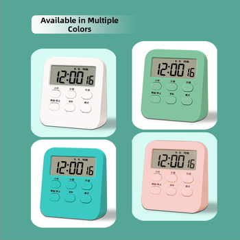 Časovač s alarmom a odpočítavaním, LCD displej s číslami, napájaný batériou, puzdro z ABS, ciferník PVC, moderný minimalistický štýl