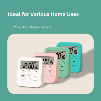 Časovač s alarmom a odpočítavaním, LCD displej s číslami, napájaný batériou, puzdro z ABS, ciferník PVC, moderný minimalistický štýl