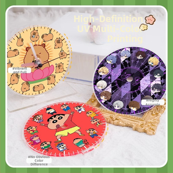 Budík Yaxi s vlastným vzorom - DIY akrylová dekorácia, obojstranný, elektronický pohon, batériové napájanie, plastové puzdro, ciferník z organického skla