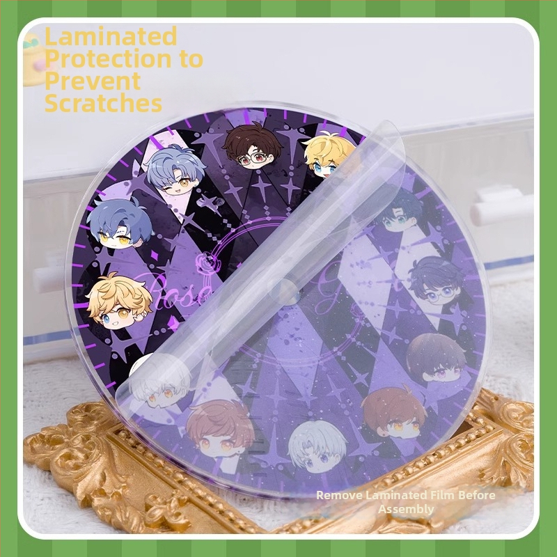 Budík Yaxi s vlastným vzorom - DIY akrylová dekorácia, obojstranný, elektronický pohon, batériové napájanie, plastové puzdro, ciferník z organického skla