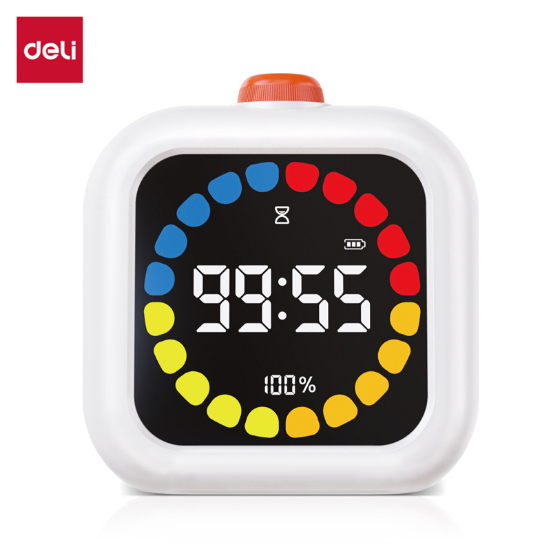 Deli LE110 visuaalne tagasijooksu taimer koos äratuskellaga õppimiseks, LED-numbriline ekraan, Elektroniline mehhanism, ABS-korpus, Väline toide