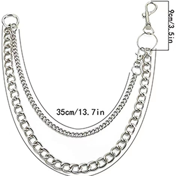 Lanț metalic talie, cerc dublu, lungime 60–80 cm, unisex, stil all-match