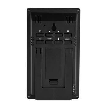 Ceas de alarmă cu stație meteo cu trei canale, temperatură și umiditate interne/externă, afișaj LCD, faze ale Lunii, oră mondială