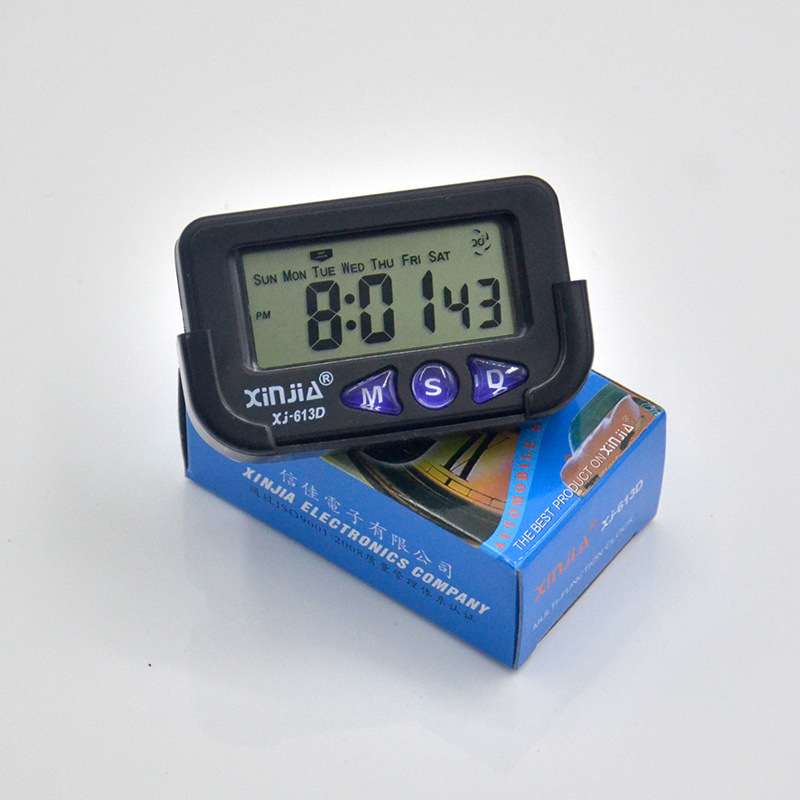Xinjia XJ-613D budilnik s LCD zaslonom, napajanje baterijom, plastično kućište