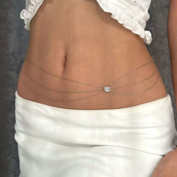Lanac za struk za žene, odrasle, metalni materijal, višestruke petlje, svestran stil