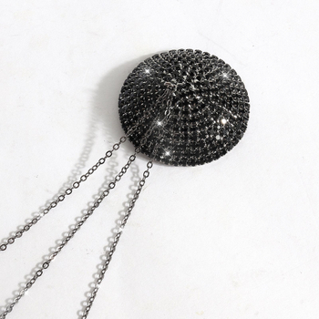 Lanț pentru sfarcuri pentru femei – rhinestone, formă geometrică, finisaj electroplacat