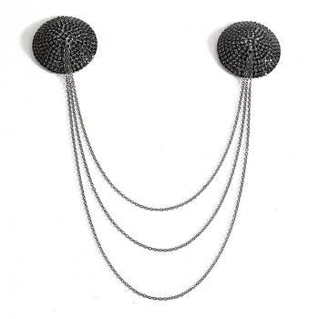 Lanț pentru sfarcuri pentru femei – rhinestone, formă geometrică, finisaj electroplacat