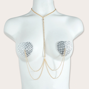 Lanț de piele pentru bust cu patch - Handmade, Unisex, 34 g