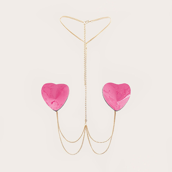 Lanț de piele pentru bust cu patch - Handmade, Unisex, 34 g