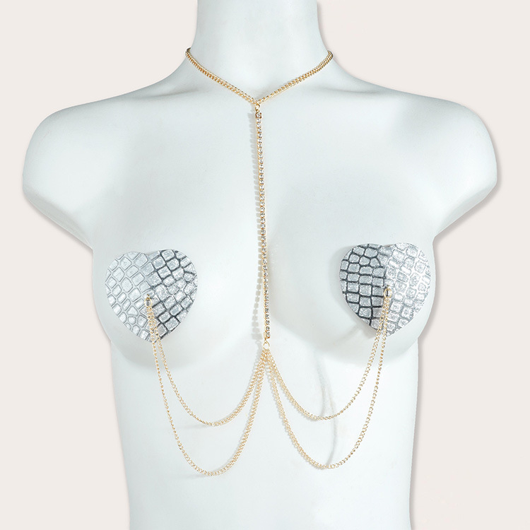 Lanț de piele pentru bust cu patch - Handmade, Unisex, 34 g