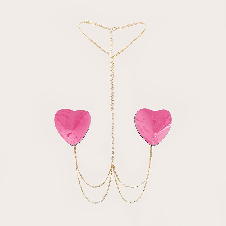 Lanț de piele pentru bust cu patch - Handmade, Unisex, 34 g