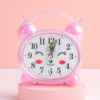 Ceas deșteptător cu afișaj analog, mișcare cu săritură a secundelor, alimentare cu baterie, carcasă din plastic, cadran din plastic