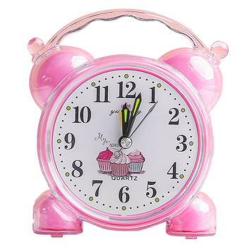 Ceas deșteptător cu afișaj analog, mișcare cu săritură a secundelor, alimentare cu baterie, carcasă din plastic, cadran din plastic