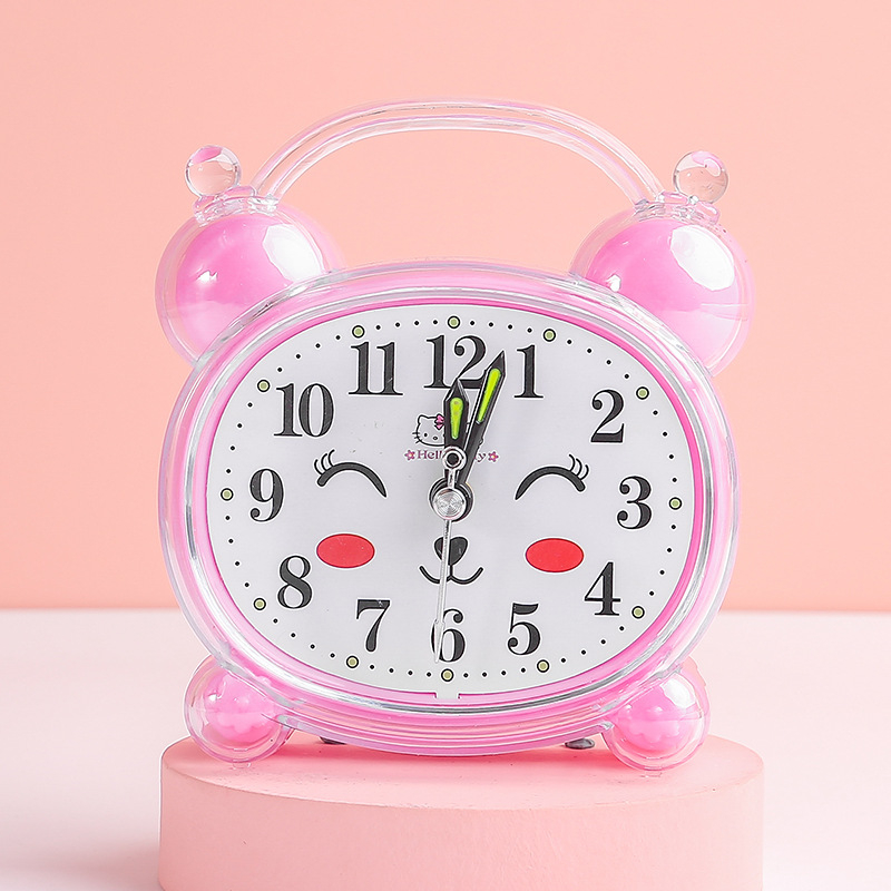 Ceas deșteptător cu afișaj analog, mișcare cu săritură a secundelor, alimentare cu baterie, carcasă din plastic, cadran din plastic