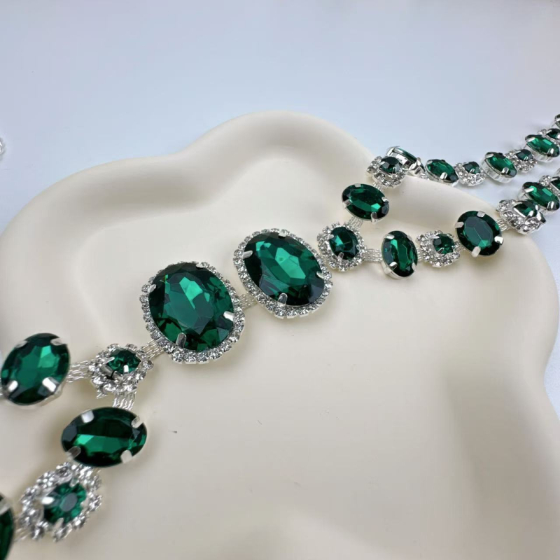 Unisex lanac za tijelo s Rhinestones kristalima i akrilnom mozaikom, elektropliranje, kapljasti oblik