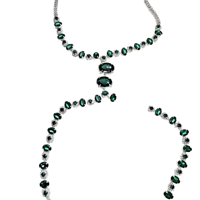 Unisex lanac za tijelo s Rhinestones kristalima i akrilnom mozaikom, elektropliranje, kapljasti oblik