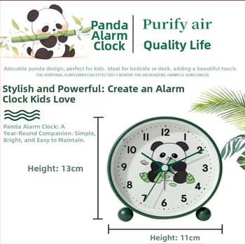 Ceas de birou cu alarmă silențios pentru elevi, mecanism analog Aishida, alimentare cu baterie, carcasă metal-ABS