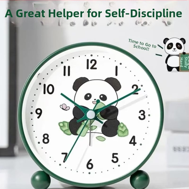Ceas de birou cu alarmă silențios pentru elevi, mecanism analog Aishida, alimentare cu baterie, carcasă metal-ABS