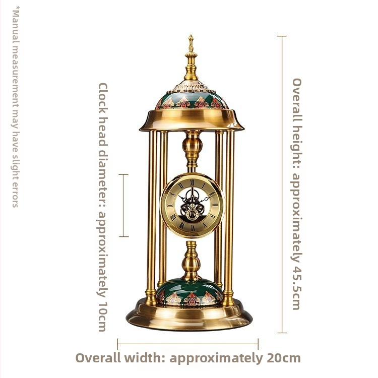 Ceas de birou cu stil european, cu carcasă metalică și cadran metalic, alimentat de baterie