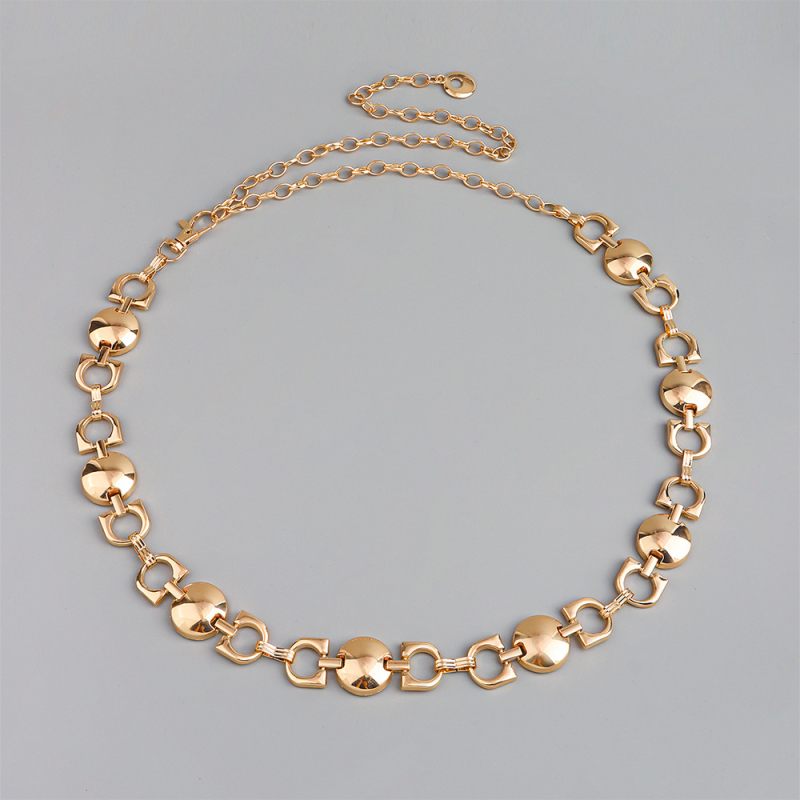 Lanț talie din metal, design geometric retro, unisex