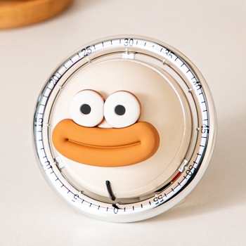 Mechanický kuchynský časovač s ukazovateľom, guľatý vzhľad, napájaný batériou – na varenie a pečenie