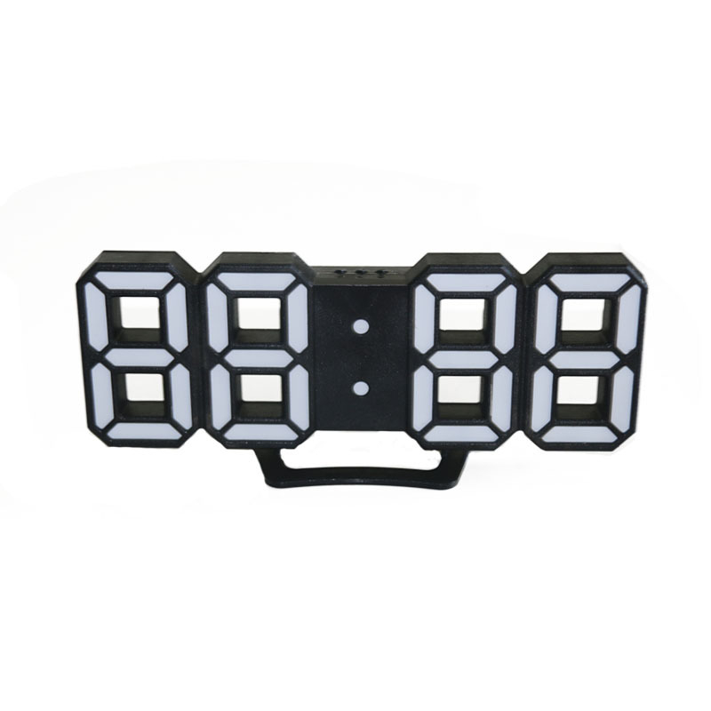 Ceas LED digital cu termometru, calendar și alarmă — ceas de perete/pe birou cu alimentare externă, carcasă ABS