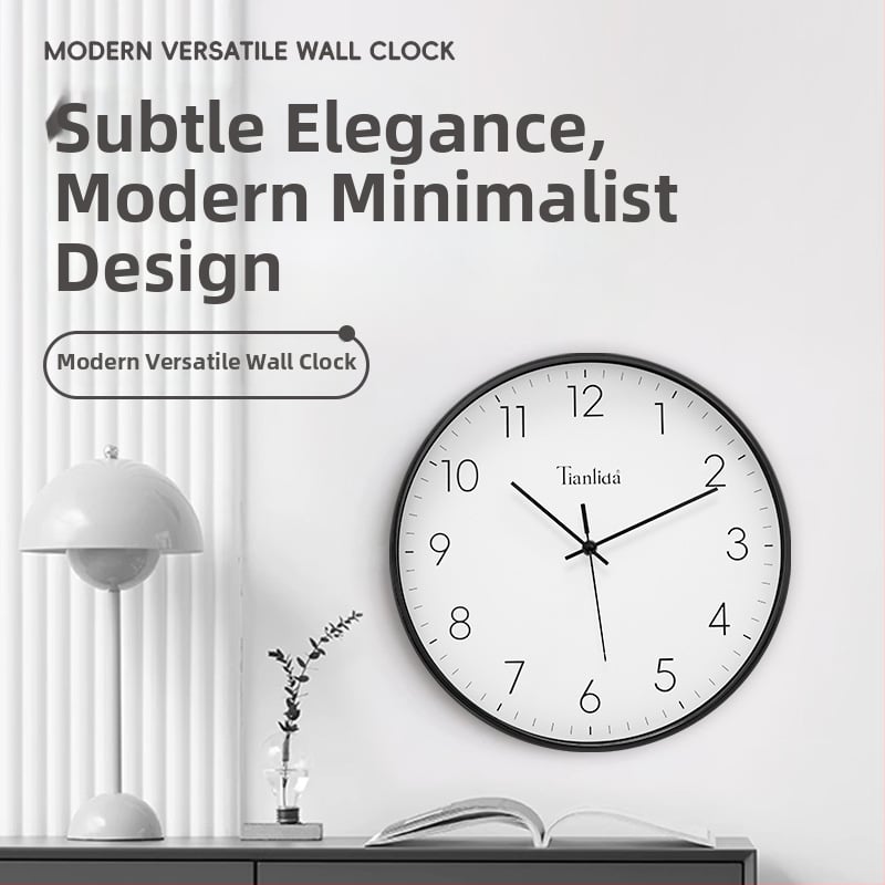 TL001 Moderné minimalistické nástenné hodiny, analógovo-digitálny displej, quartz pohon, batériové napájanie