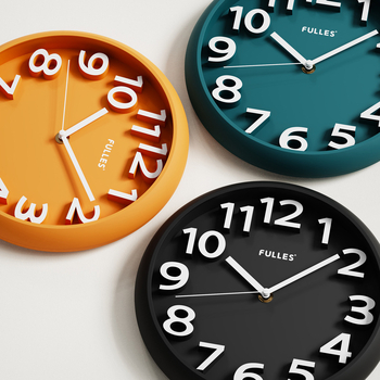 Zidni sat F333, kružnog oblika, moderan dizajn, glatko kretanje sekundne ruke, Eshida mehanizam, napajanje baterijom, plastično kućište