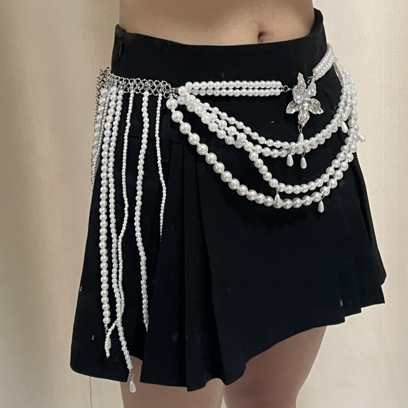 Plastični lanac za struk, dužine 100 cm, s više petlji, opušten stil