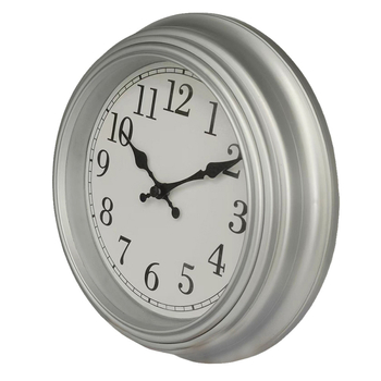 Stenné hodiny s kvartzovým pohybom s tichým chodom, kruhový plastový kryt, ciferník s číslami, batériové napájanie, akrylové zrkadlo