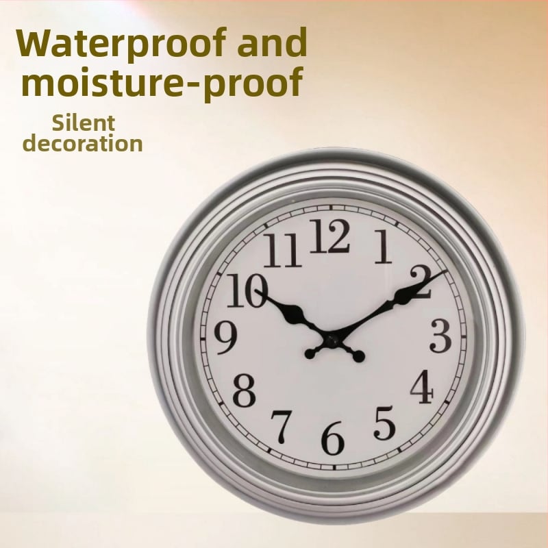 Stenné hodiny s kvartzovým pohybom s tichým chodom, kruhový plastový kryt, ciferník s číslami, batériové napájanie, akrylové zrkadlo
