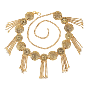 Lanac za struk — metal, etnički boemski ukras s resicama, dizajn s jednim krugom