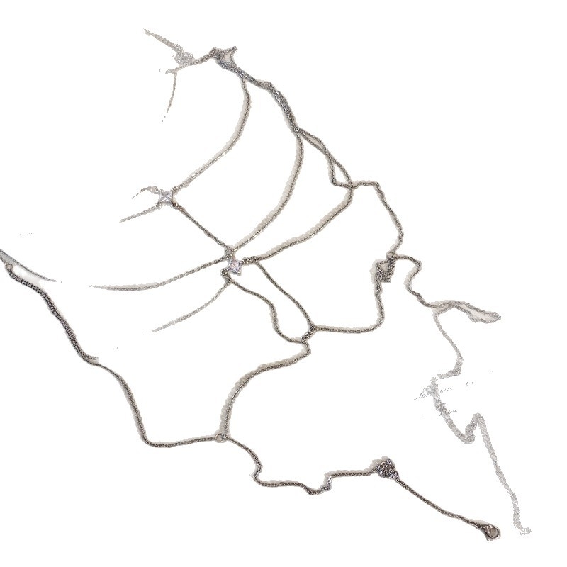 Lanac za tijelo s rhinestones, elektroplatiranje, ženski stil, Serija Princeza.