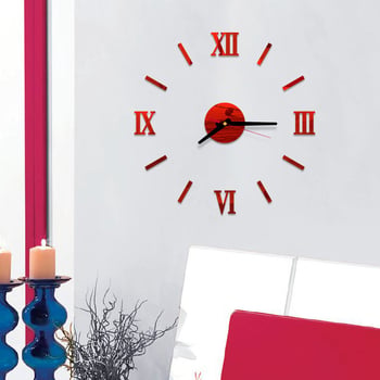 Okrugli akrilni zidni sat s rimskim brojevima, moderni stil, jednostrani, glatko kretanje sekunde