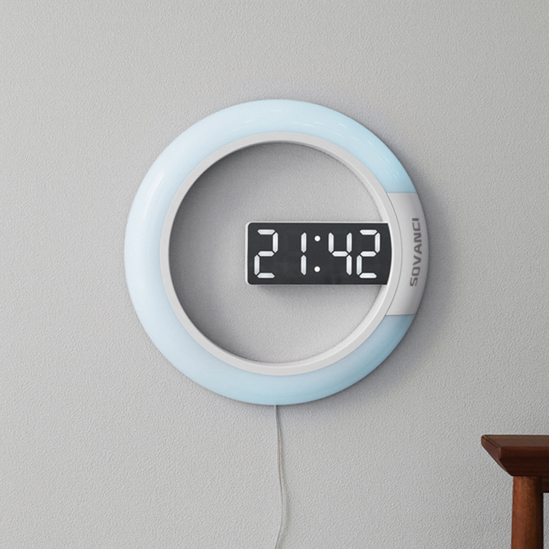 LED kružni zidni sat s termometrom, digitalnim alarmom i 24-satnim prikazom, jednostrana, elektronički pogon, plastično kućište, ogledalo od mineralo ojačanog stakla, model XHX-S24