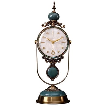Amerikai stílusú asztali ingaóra — retro kvarc, elemmel működő, fém burkolat, bevonatos üveg, alkalmas hálószobára, dolgozószobára vagy étterembe